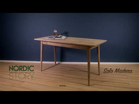 Bureau en bois massif de chêne Escandi 1 – 140 x 60 x 75 cm - NordicStory