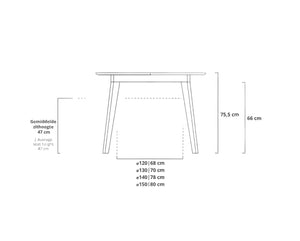 Table à manger extensible en bois massif SAGA - KARPIS