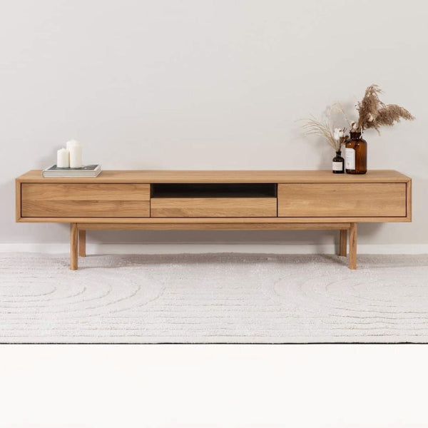 VESKOR Mueble de TV madera maciza roble KODAMA