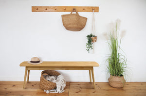 Banco de madera de roble macizo de estilo escandinavo