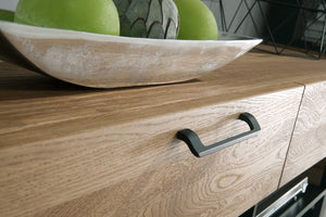 LoftStory Mueble de TV de madera de roble diseno industrial nordico