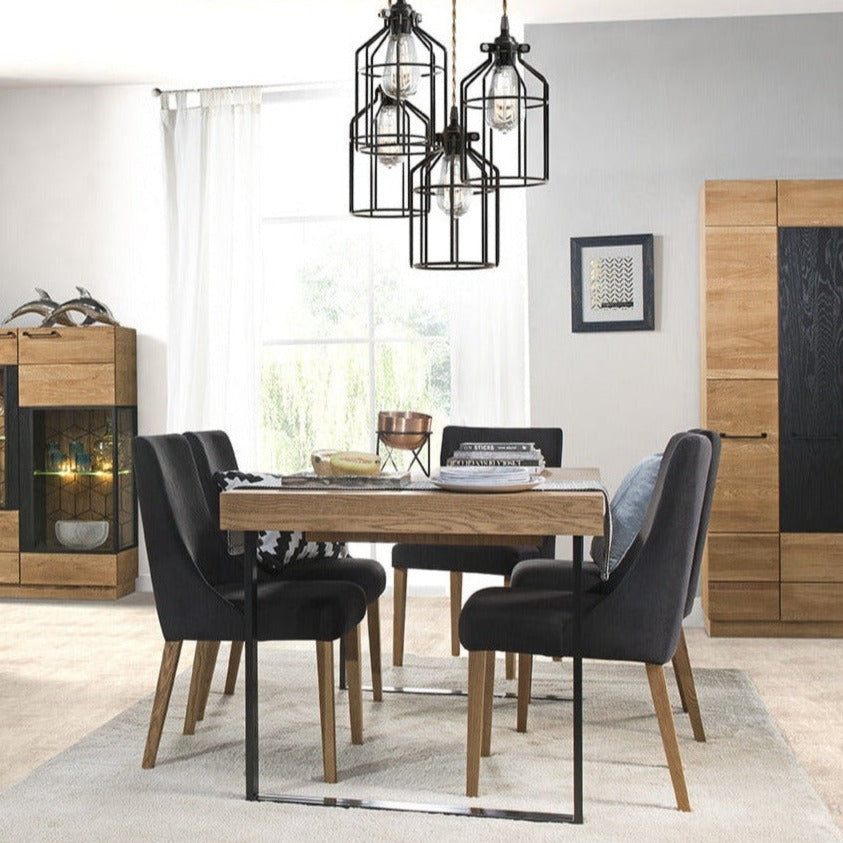 LoftStory Mesa de comedor extensible con patas de metal diseno nordico industrial