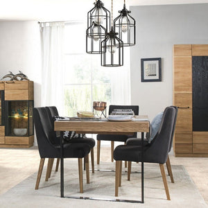 LoftStory Mesa de comedor extensible con patas de metal diseno nordico industrial