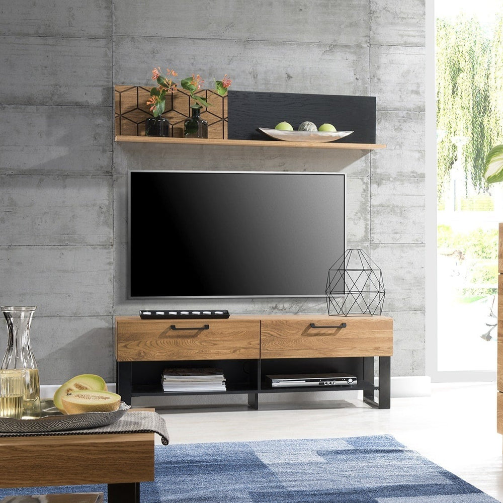 LoftStory Estante de pared de madera de roble diseno industrial nordico