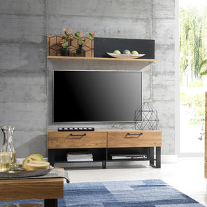 LoftStory Estante de pared de madera de roble diseno industrial nordico