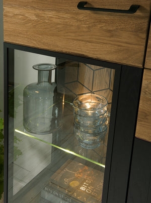 LoftStory Vitrina de madera de roble diseno industrial nordico