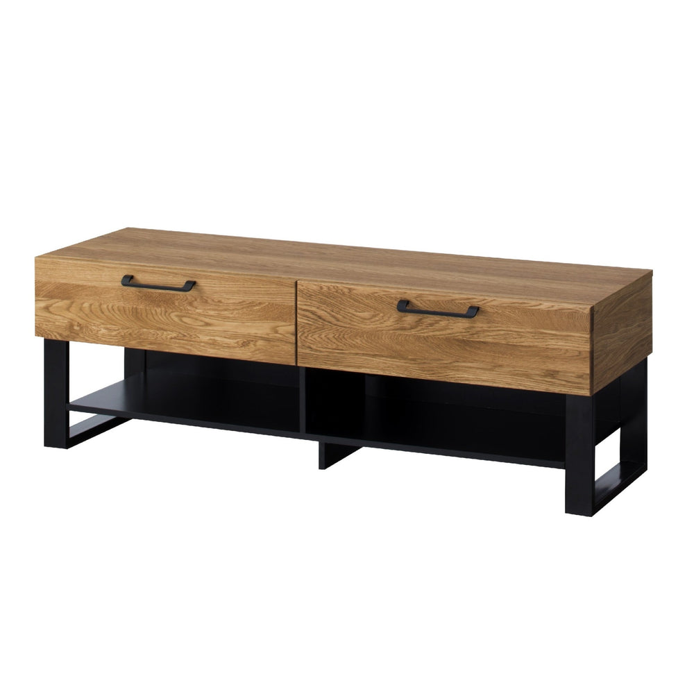 Meuble TV en bois de chêne Mozaik 24 - 135 x 42 x 46 cm - LoftStory