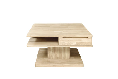Table basse en bois de chêne massif style rustique