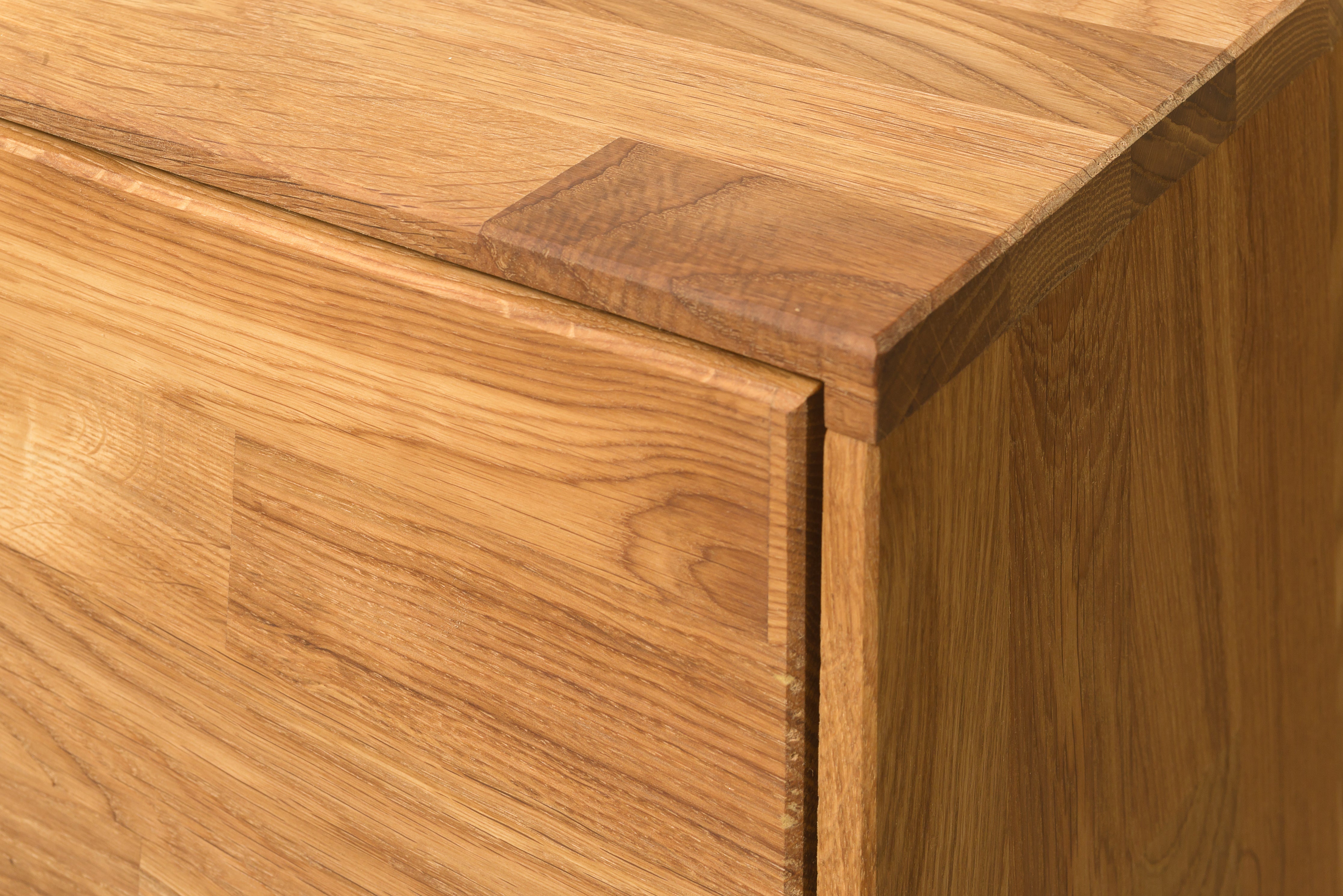 NordicStory mesa de TV aparador comoda salon madera maciza roble 100 natural blanqueado