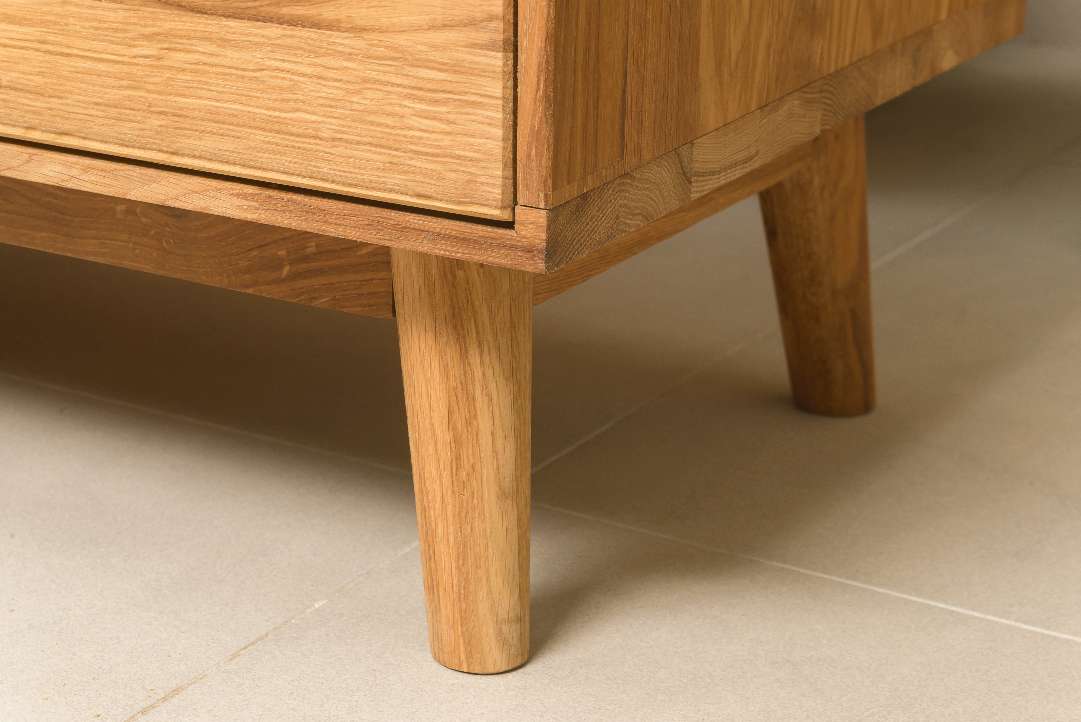 NordicStory mesa de TV aparador comoda salon madera maciza roble 100 natural blanqueado