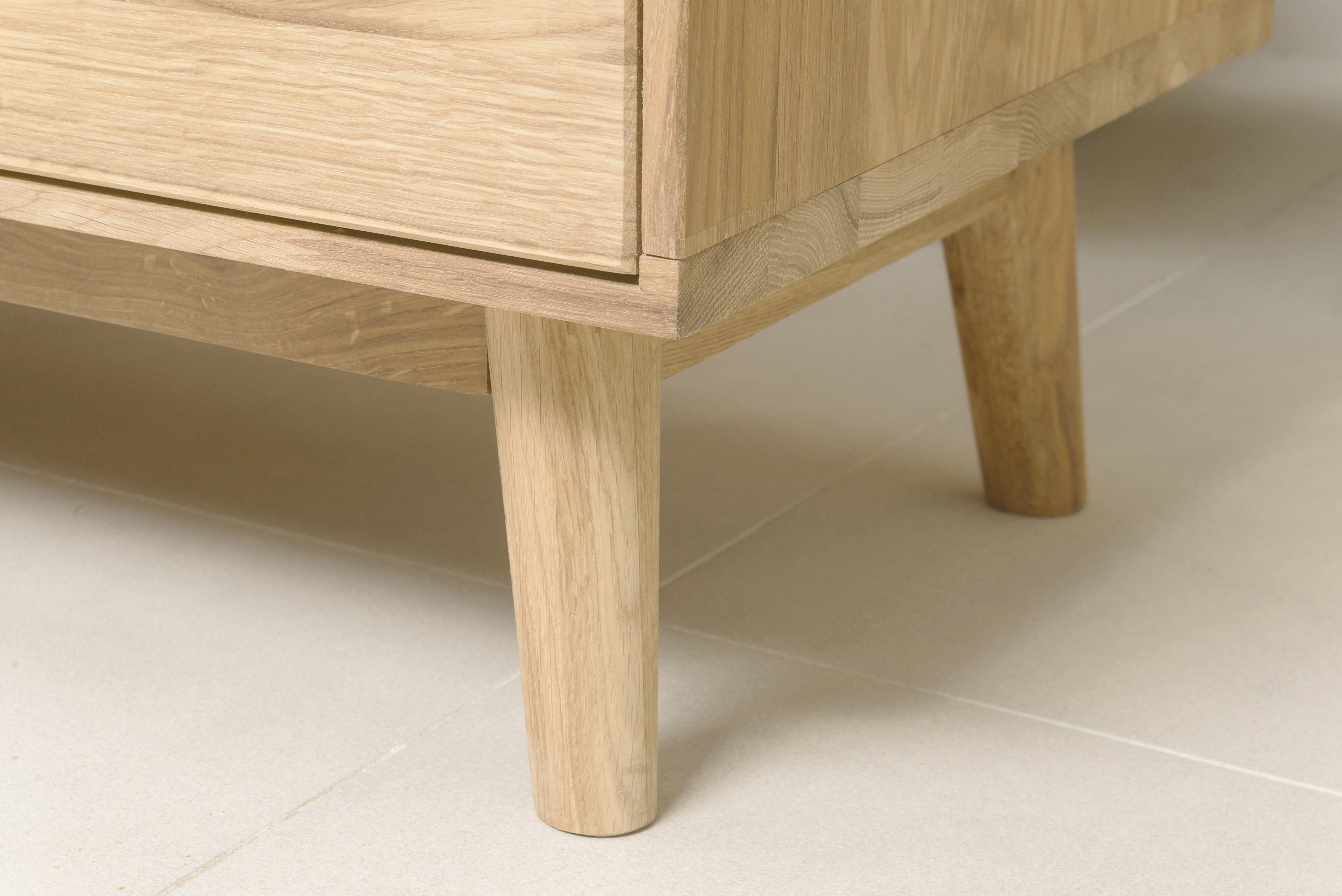 NordicStory mesa de TV aparador comoda salon madera maciza roble 100 natural blanqueado