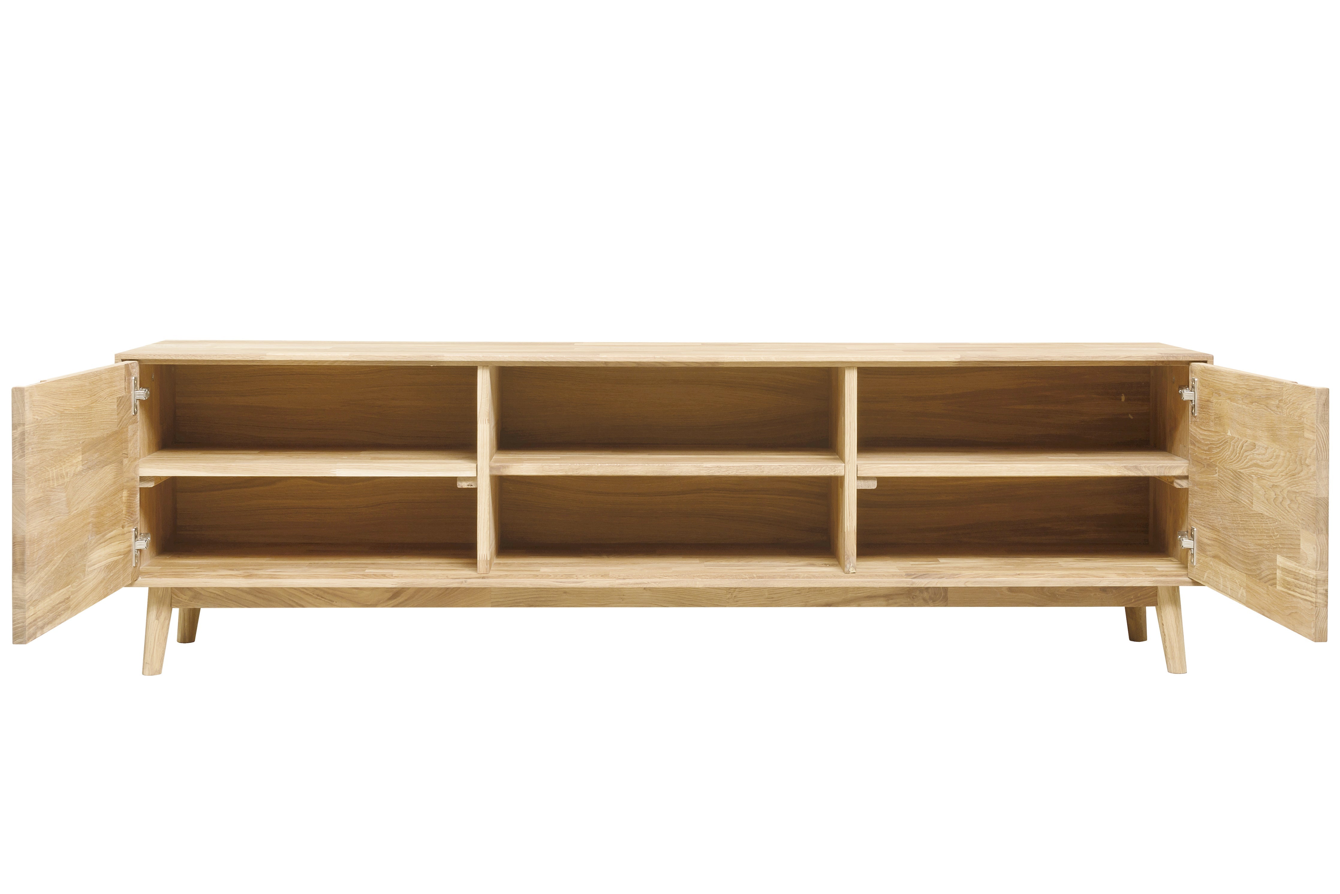 NordicStory mesa de TV aparador comoda salon madera maciza roble 100 natural blanqueado