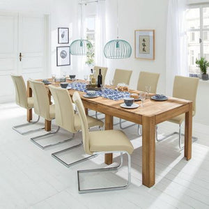 Mesa de comedor extensible madera maciza roble nordico 