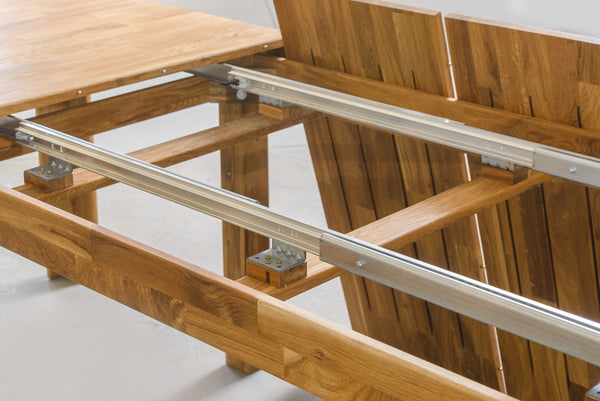 Mesa extensible de comedor madera maciza roble nordico