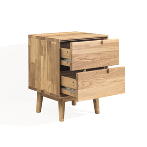 NordicStory mesa de noche mesita mesilla madera maciza roble 100 natural blanqueado