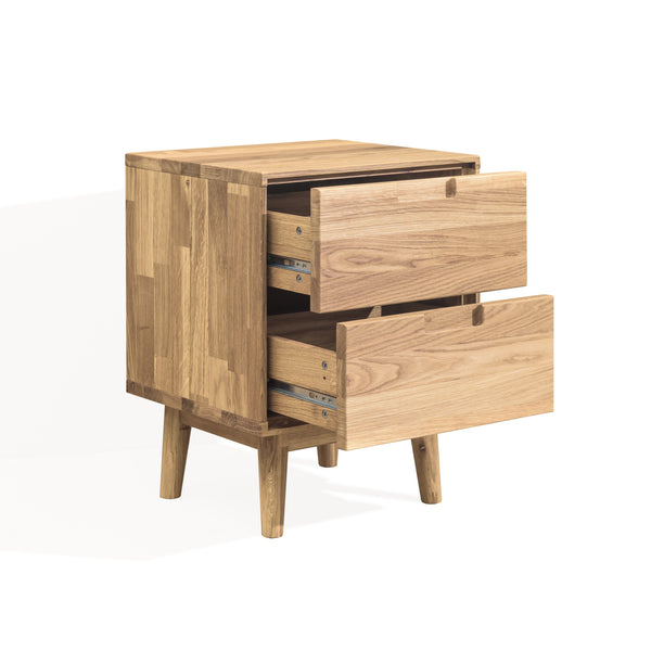 NordicStory mesa de noche mesita mesilla madera maciza roble 100 natural blanqueado