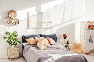 NordicStory mesa de noche mesita mesilla madera maciza roble 100 natural blanqueado