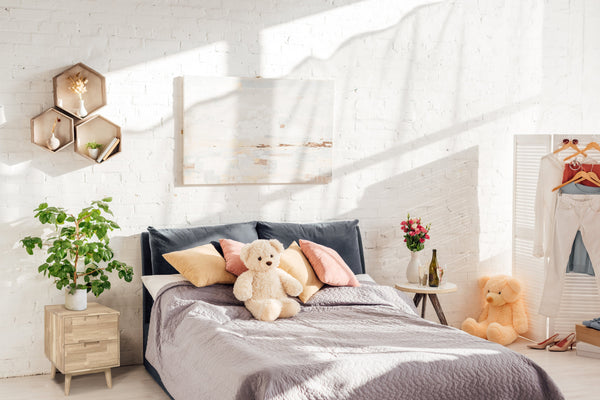 NordicStory mesa de noche mesita mesilla madera maciza roble 100 natural blanqueado