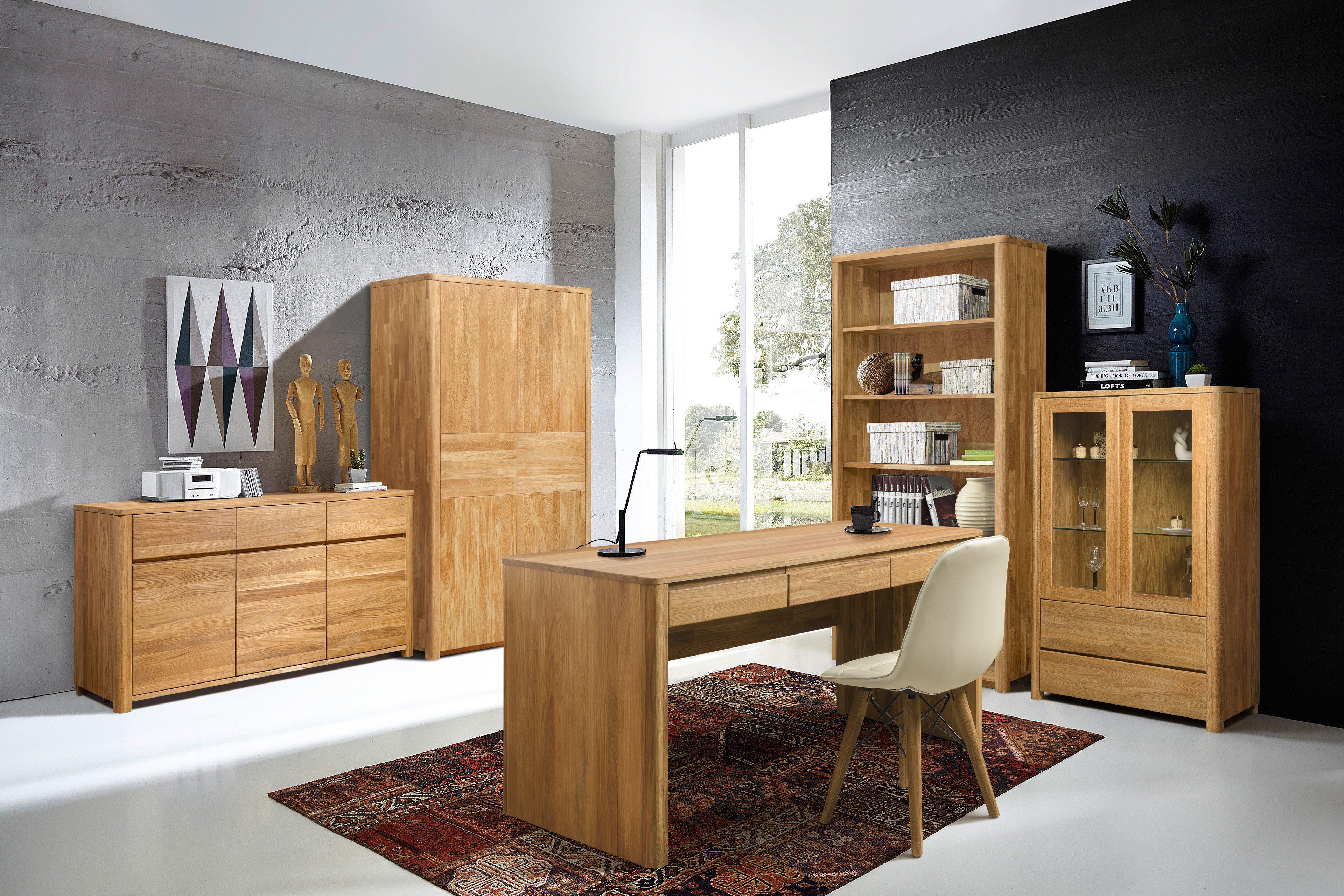 NordicStory Mesa escritorio de madera maciza de roble