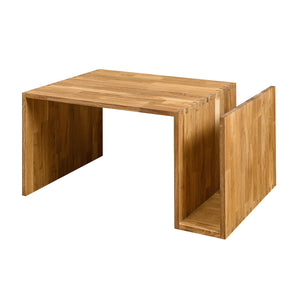 NordicStory Mesa de centro de madera maciza de roble