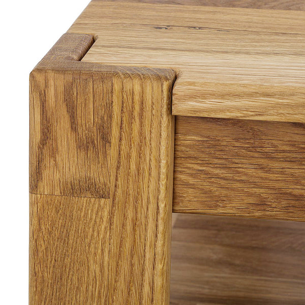 NordicStory Mesa de centro de madera maciza de roble