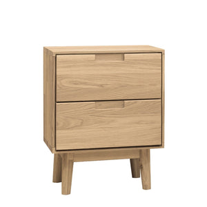 NordicStory Mesita de noche de madera maciza de roble