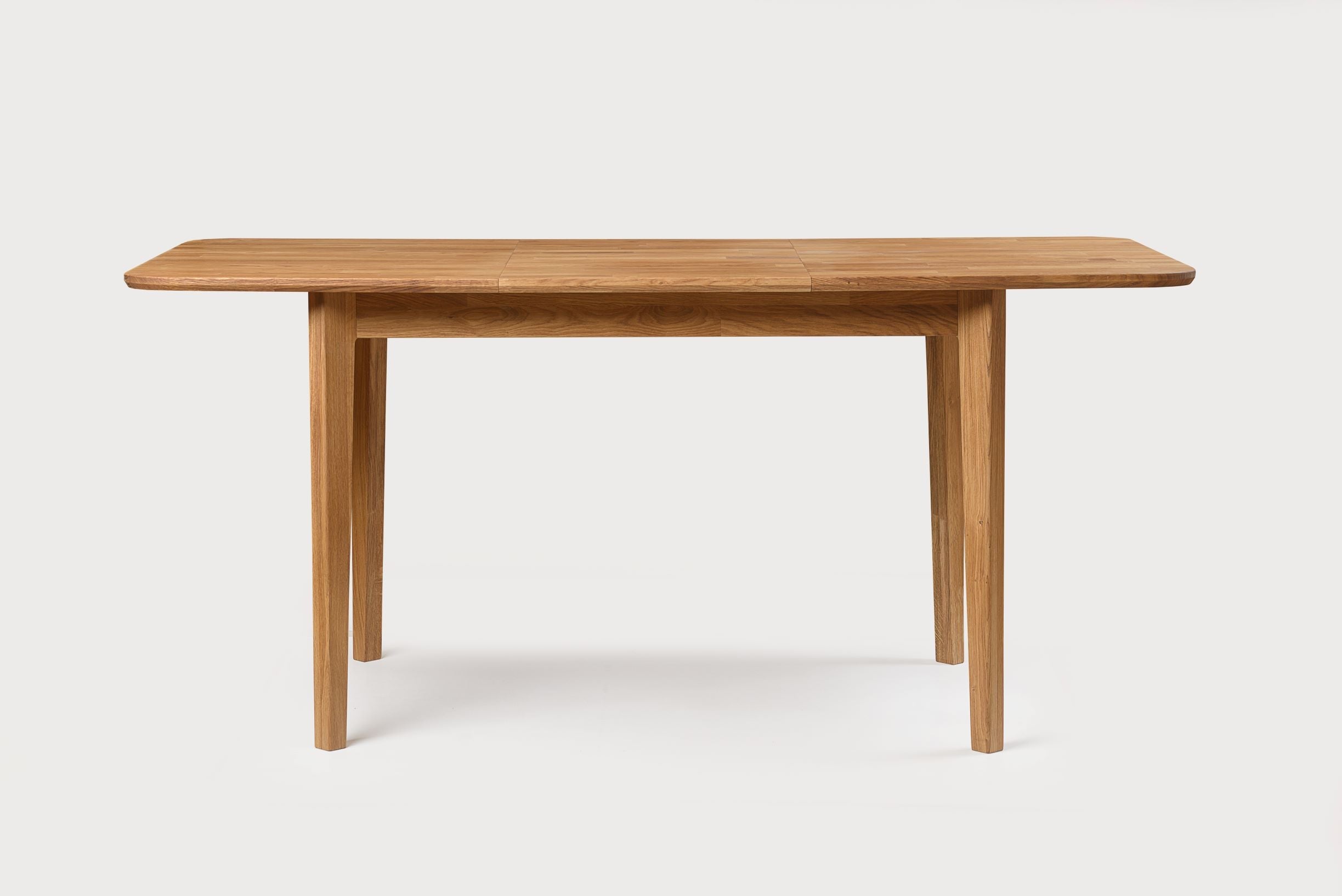 NordicStory Mesa de comedor de madera maciza de roble extensible 