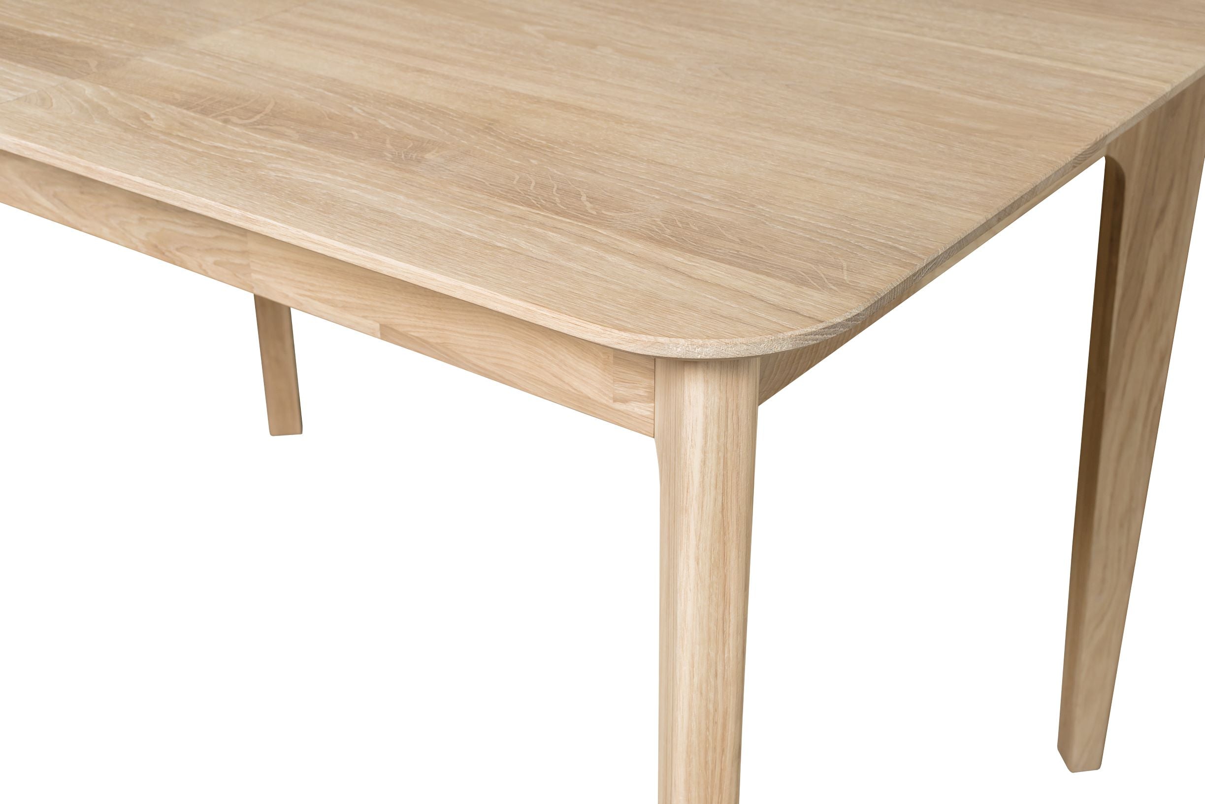 NordicStory Mesa de comedor de madera maciza de roble extensible 