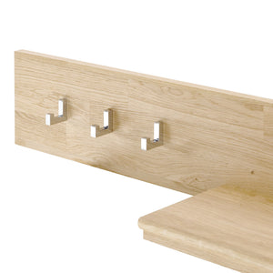 NordicStory Perchero de pared de madera maciza de roble 
