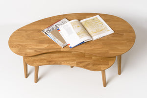 Mesa de centro de salon madera de roble macizo escandinavo