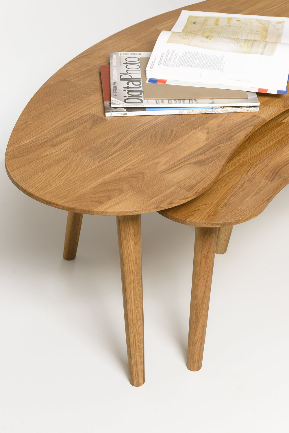 Table basse gigogne en bois massif de chêne Escandi – 120 x 60 x 43 cm / 85 x 40 x 38 cm - NordicStory