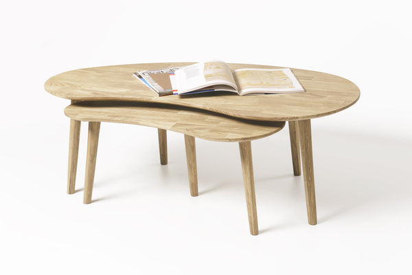 NordicStory mesa de centro madera maciza roble natural blanqueado salon oficina despacho 