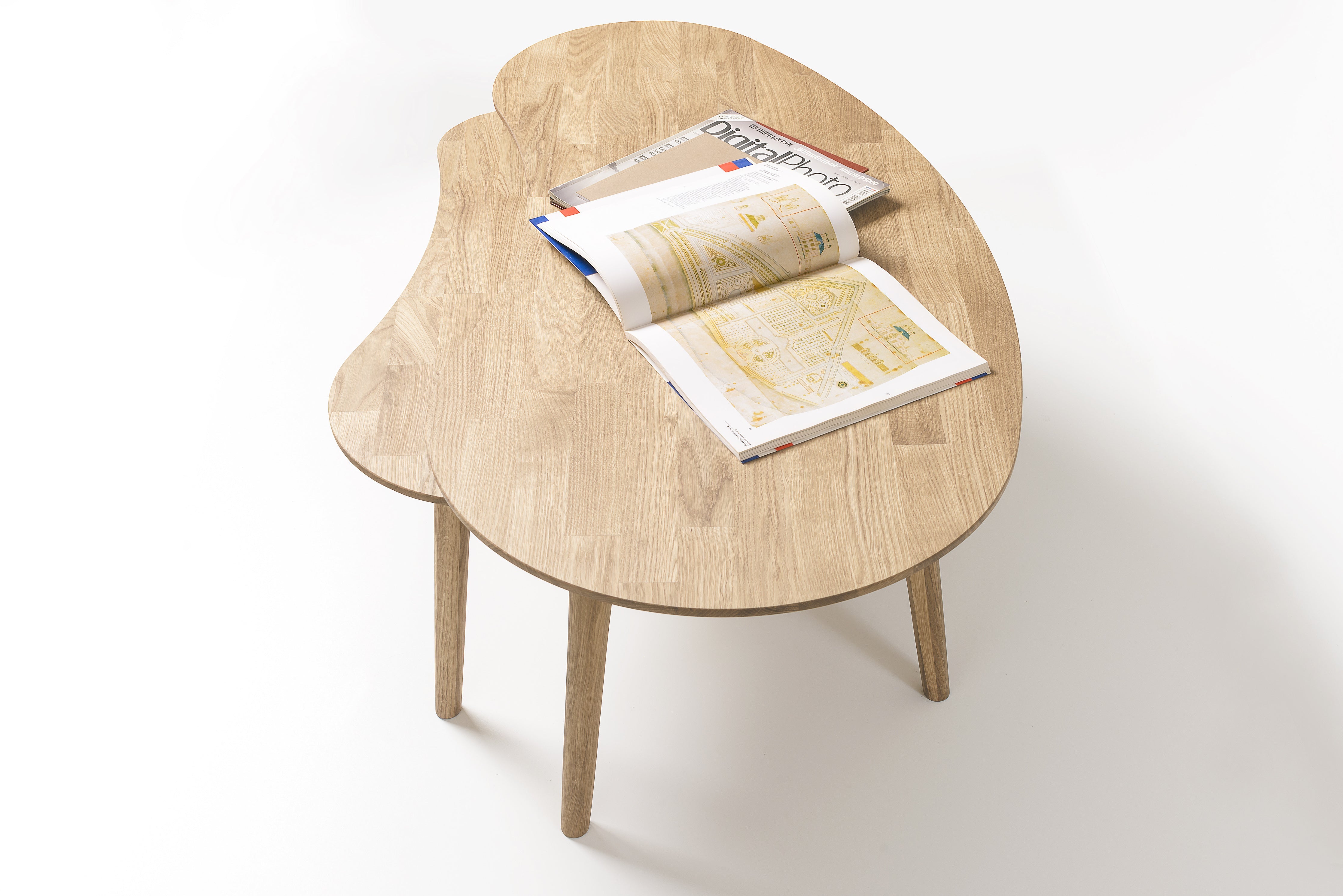 NordicStory mesa de centro madera maciza roble natural blanqueado salon oficina despacho 