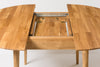 NordicStory table de salle à manger à rallonge Scandi 100-130cm bois de chêne massif 100 naturel blanchi