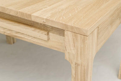 NordicStory table de salle à manger à rallonge 80-120cm bois massif chêne 100 naturel blanchi