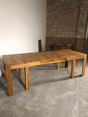 NordicStory Mesa de comedor extensible de madera maciza de roble