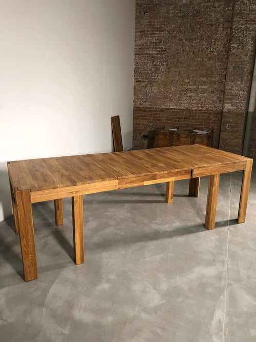 NordicStory Mesa de comedor extensible de madera maciza de roble