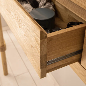 NordicStory consola aparador flotante de madera maciza de roble 