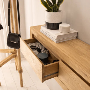 NordicStory consola aparador flotante de madera maciza de roble 