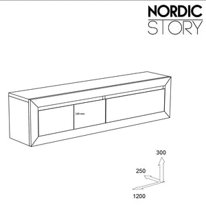 NordicStory consola aparador flotante de madera maciza de roble 