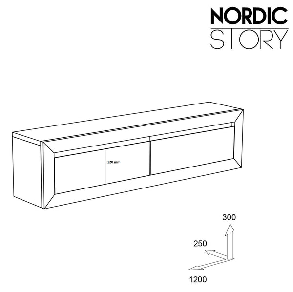 NordicStory consola aparador flotante de madera maciza de roble 