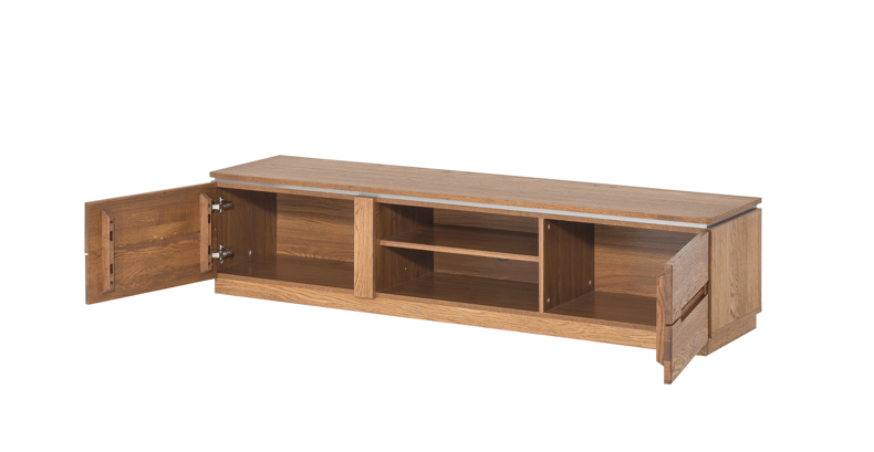 NordicStory Mueble de TV de madera maciza de roble