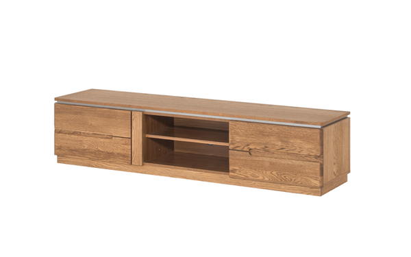 NordicStory Mueble de TV de madera maciza de roble