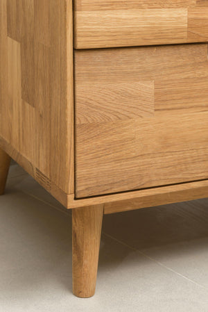 NordicStory Armario Vitrina de madera maciza de roble