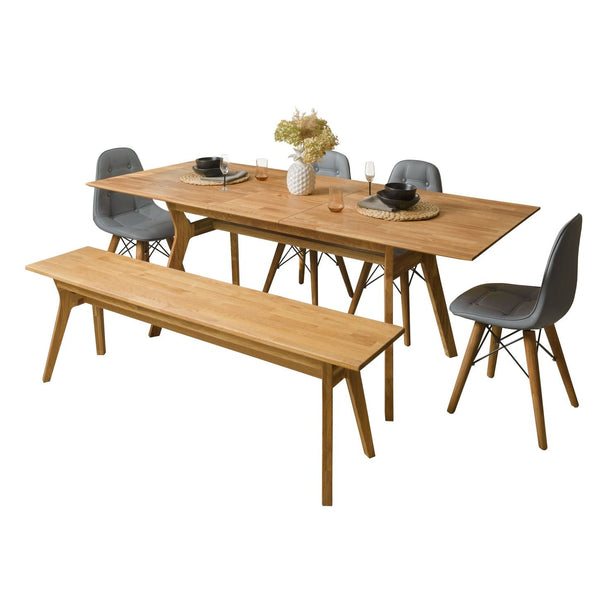 NordicStory Banco de madera maciza de roble "Harold" 140 x 40 x 45 cm.