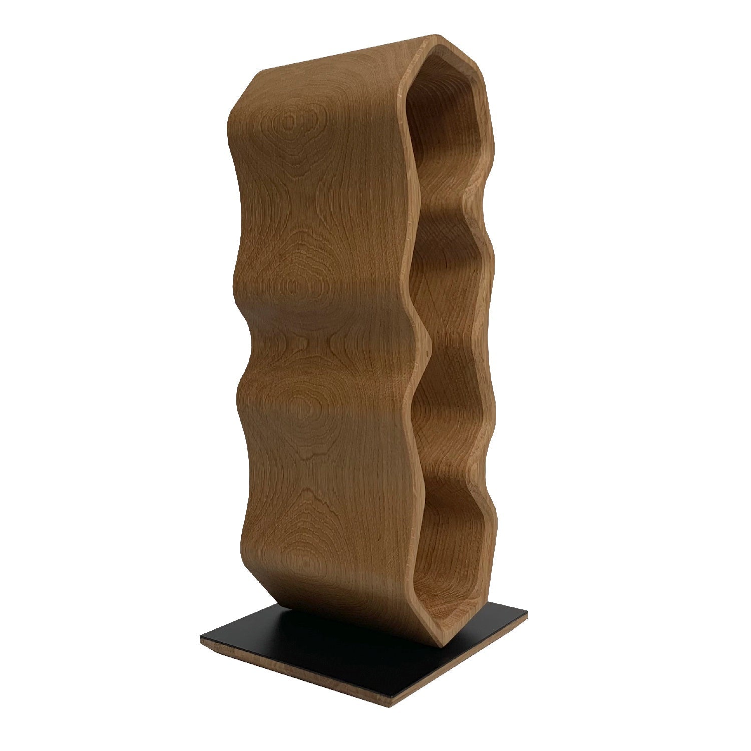 NordicStory Botellero hecho a mano de roble AWRY 2.0, puesto de vinos para 4 botellas