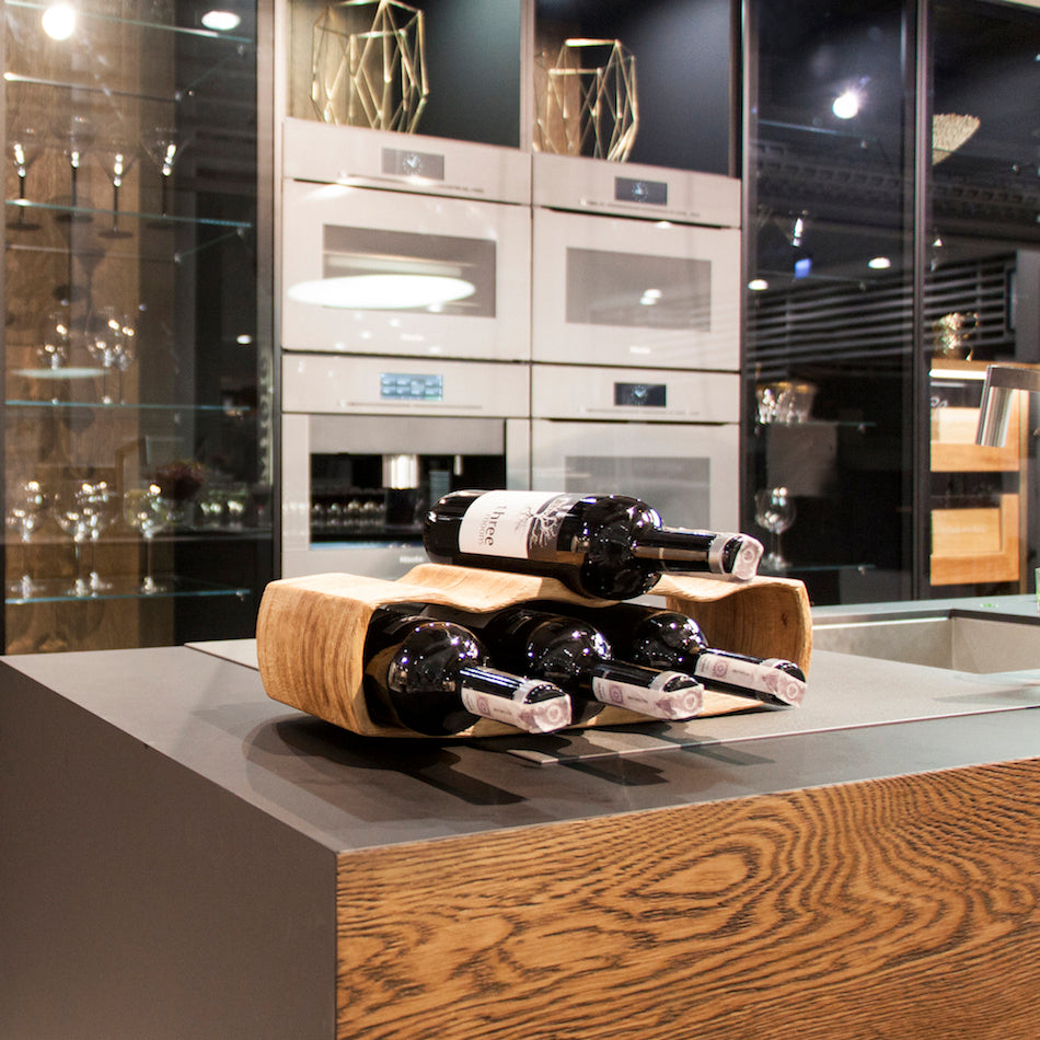 NordicStory Botellero hecho a mano de roble QAD, puesto de vinos para 7 botellas