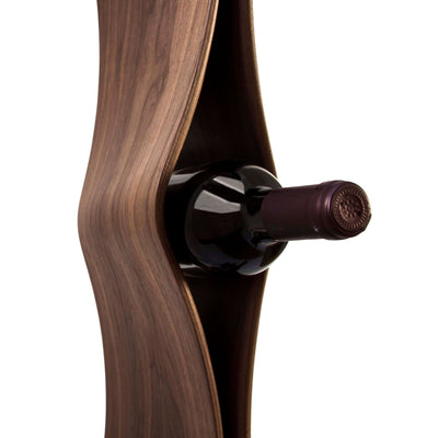 NordicStory Porte-bouteilles TWIST en chêne fait à la main, support à vin pour 4 bouteilles
