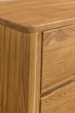 NordicStory Aparador Cómoda Elsa 6 Cajones Madera Maciza Roble Escandinavo 