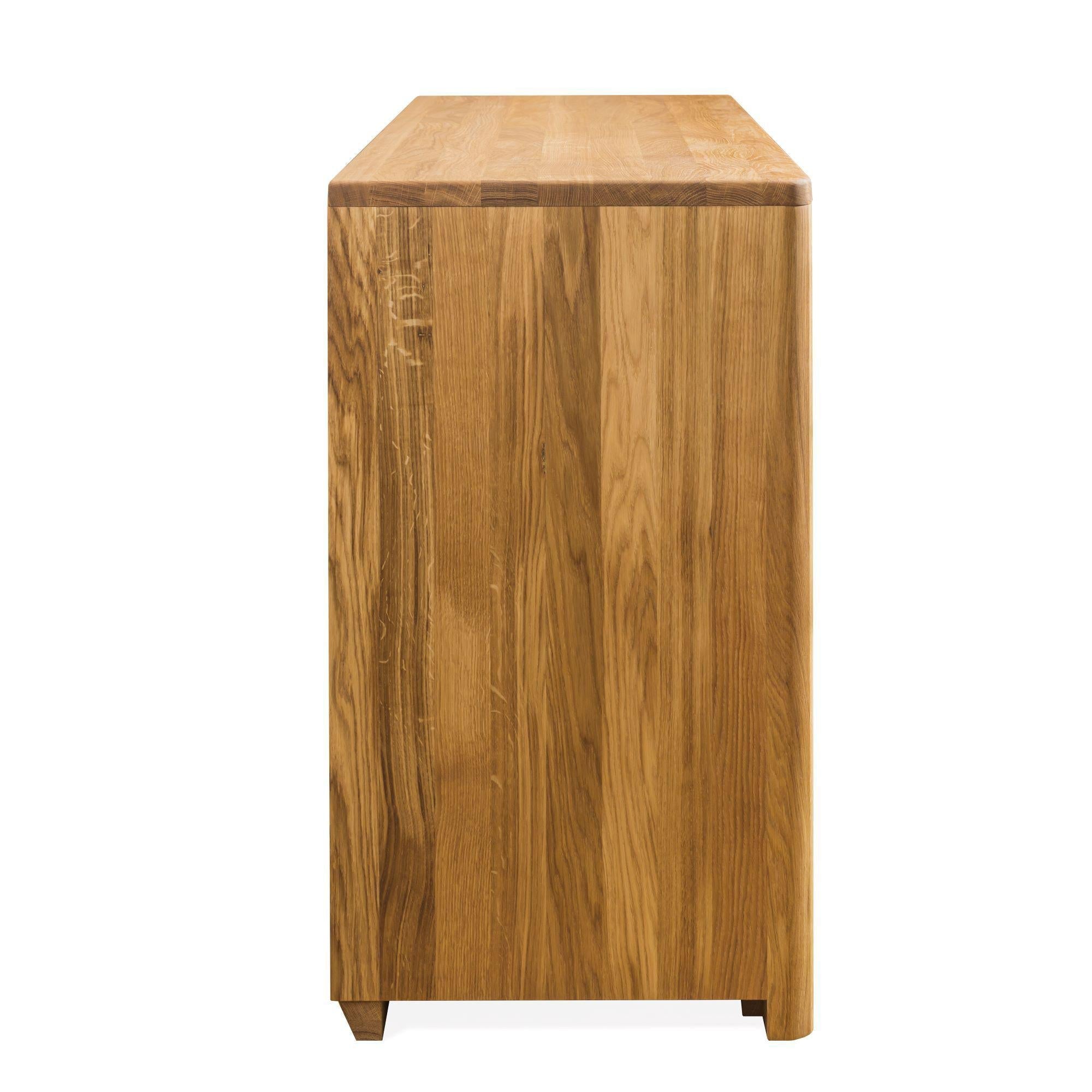 NordicStory Aparador Cómoda Elsa 6 Cajones Madera Maciza Roble Escandinavo 